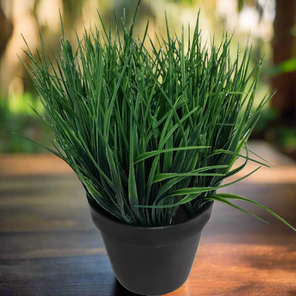 Artificial Ornamental Potted Dense Green Grass UV Resistant 30cm (Overstock Clearance)