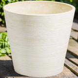 Cream and White Engraved Pot 14cm