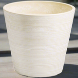 Cream and White Engraved Pot 17cm