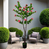 Flowering Natural Pink Artificial Camellia Tree 180cm