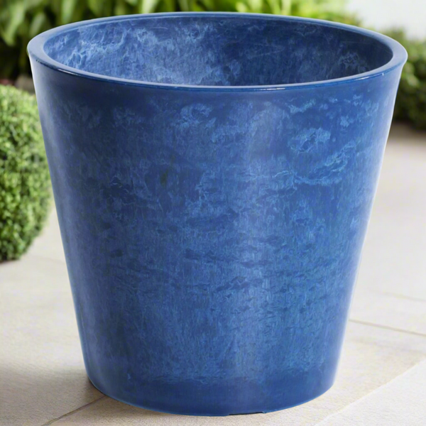 Glossy Blue Garden Pot 25cm