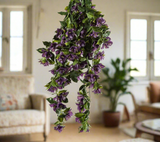 Hanging Artificial Bougainvillea Plant Purple UV Resistant 90cm2