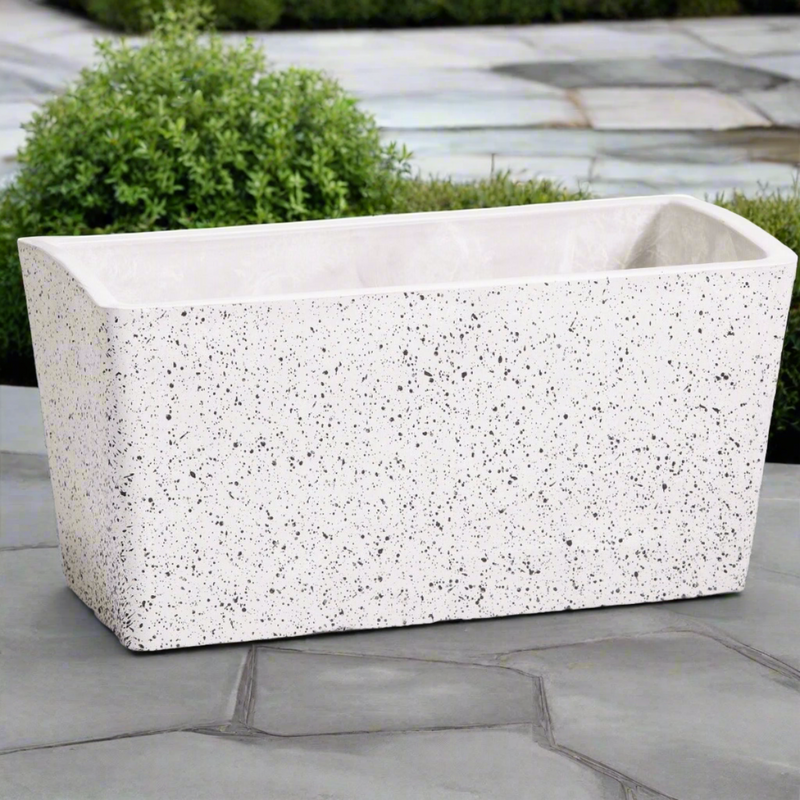 Imitation Stone Concrete White Stone Rectangle Planter 50cm