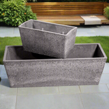 Imitation Stone Grey White Stone Rectangle Planter 50cm