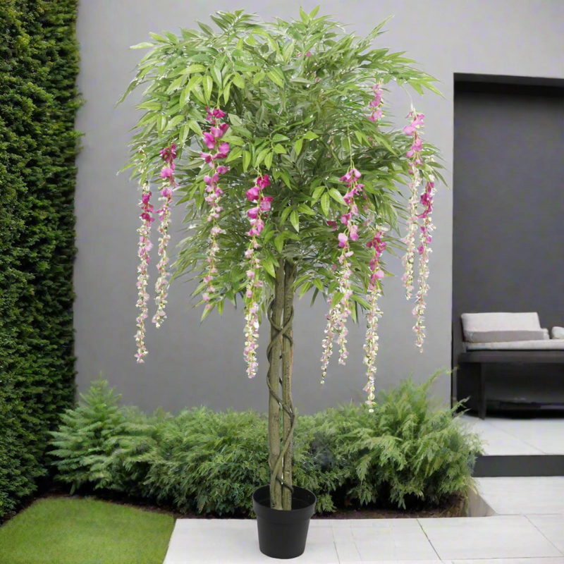 Pink Flowering Artificial Wisteria 180cm