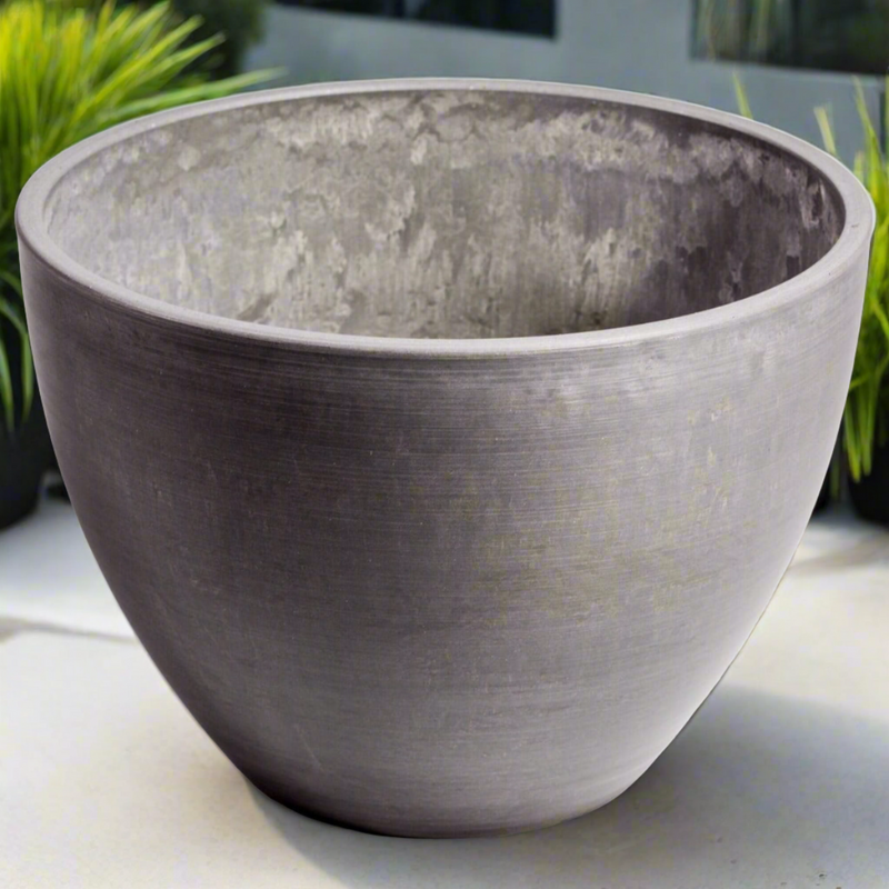 Polished Grey Planter Bowl 30cm