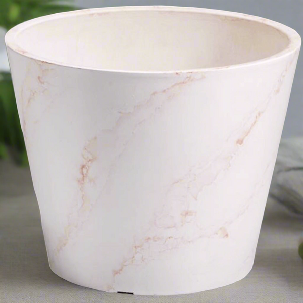 Red & White Imitation Marble Pot 25cm