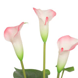 Artificial Flowering White & Pink Peace Lily / Calla Lily Plant 50cm5