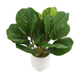 Decorative Potted Dense Artificial Fiddle Leaf Fig In Beautiful Decorative Bowl 37cm6