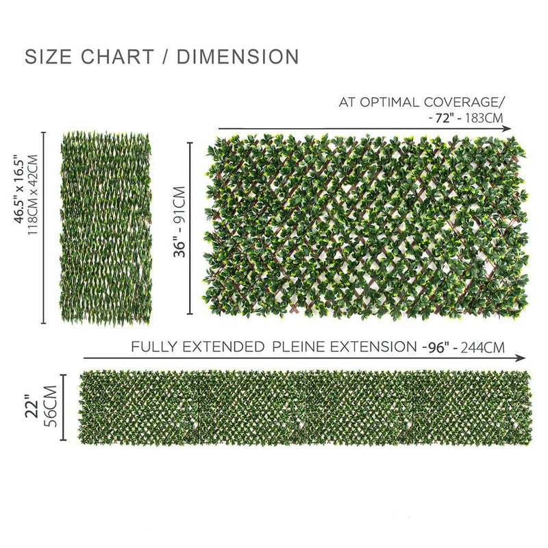Jasmine Artificial Hedge Extendable Trellis / Screen 2 Meter By 1 Meter UV Resistant (PVC)3