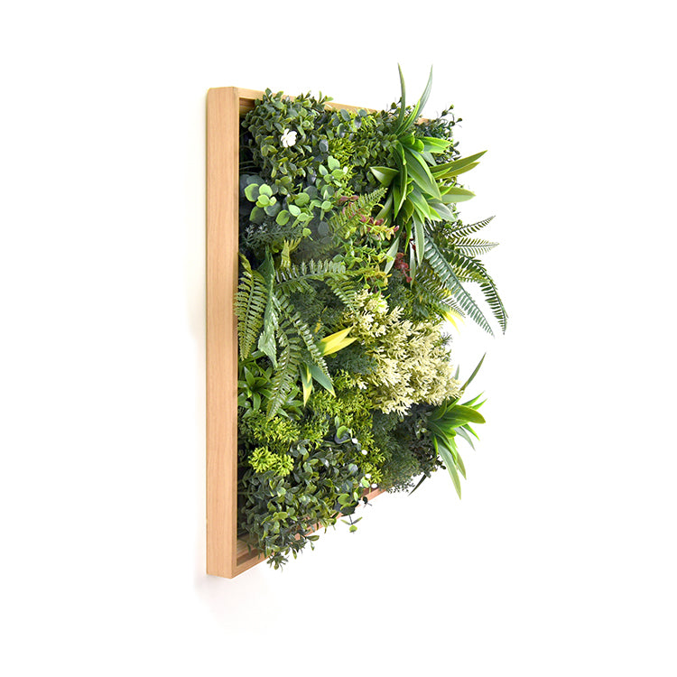 YES4HOMES 3D Green Artificial Plants Wall Panel Flower Wall With Frame Vertical Garden UV Resistant 50X50CM2