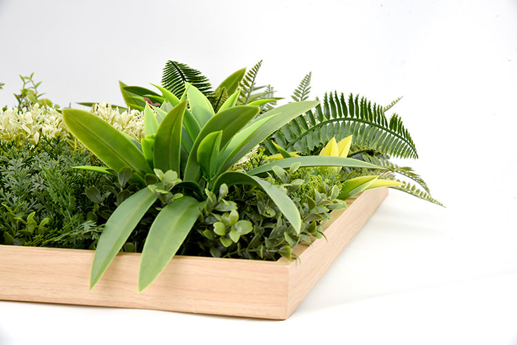 YES4HOMES 3D Green Artificial Plants Wall Panel Flower Wall With Frame Vertical Garden UV Resistant 50X50CM3